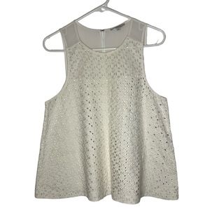 Madewell Sleeveless Eyelet Swing Top